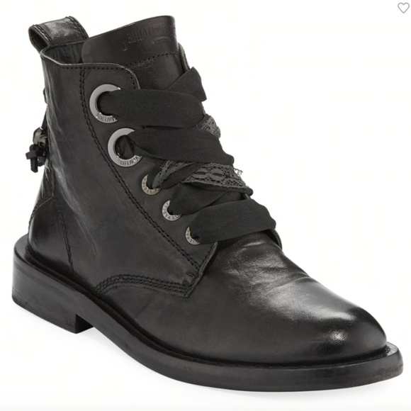 Zadig & Voltaire Laureen Roma High-Top Boots sz 7 in BLACK - Picture 1 of 10